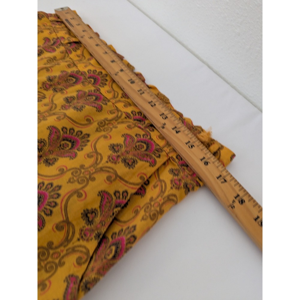 Sundance Womens Yellow Paisley Damask Cargo Pants Cotton Boho Red Border Hem S - Picture 6 of 9